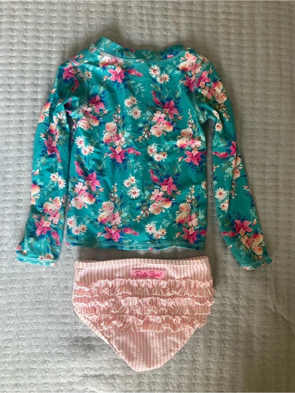 Ruffle Butts Two-Piece Long Sleeved Swimsuit, size 5t